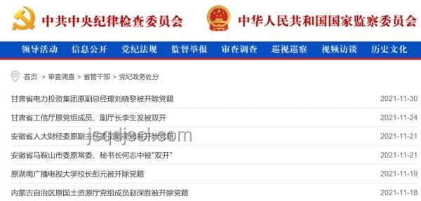 中紀委發布6月反腐月報案例研究